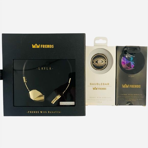 Frends Gold Headphones with 2 Bonus Cap Sets - Picture 1 of 13
